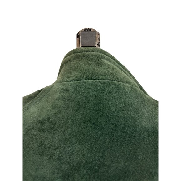 Vintage Green Suede Bomber Jacket Size 12 Plaid Lining Authentic Imports Inc Mad - Picture 12 of 15